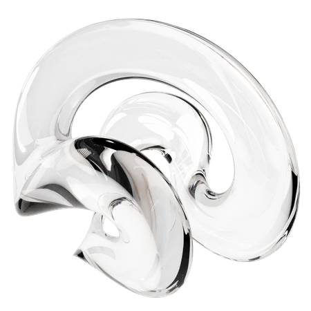 Sculpture abstraite en verre transparent  3D Icon