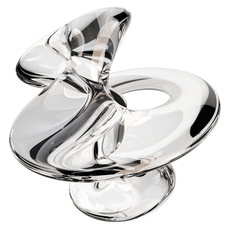 Sculpture abstraite en verre transparent  3D Icon