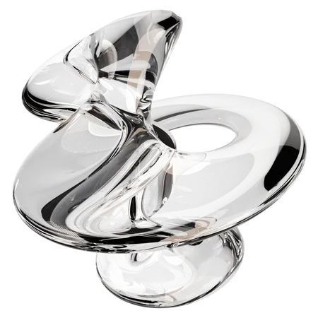 Sculpture abstraite en verre transparent  3D Icon