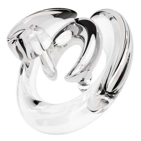 Sculpture abstraite en verre transparent  3D Icon