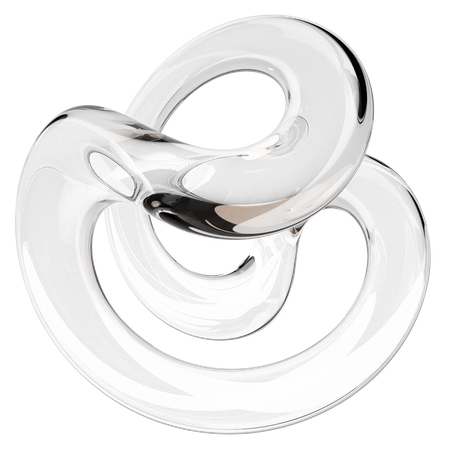 Sculpture abstraite en verre transparent  3D Icon