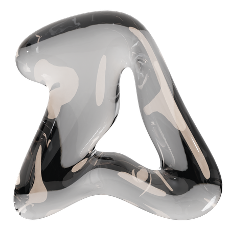 Sculpture abstraite en verre transparent  3D Icon