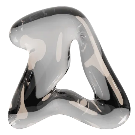 Sculpture abstraite en verre transparent  3D Icon