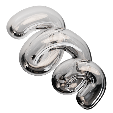 Sculpture abstraite en verre transparent  3D Icon