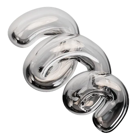 Sculpture abstraite en verre transparent  3D Icon