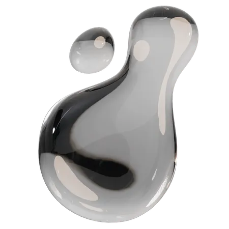 Sculpture abstraite en verre transparent  3D Icon