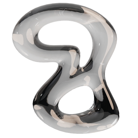 Sculpture abstraite en verre transparent  3D Icon