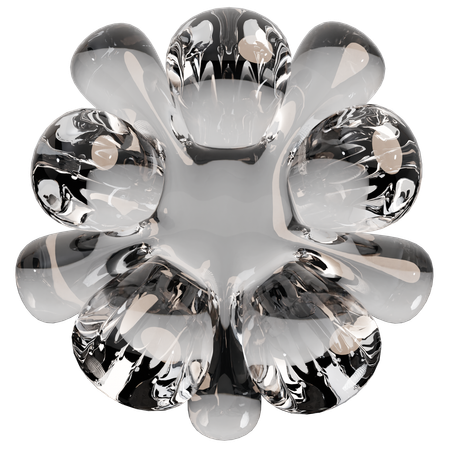 Sculpture abstraite en verre transparent  3D Icon