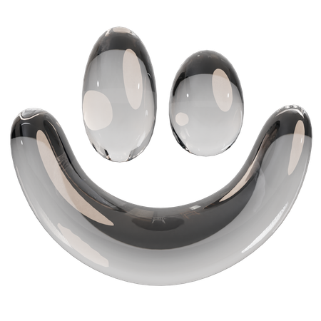 Sculpture abstraite en verre transparent  3D Icon