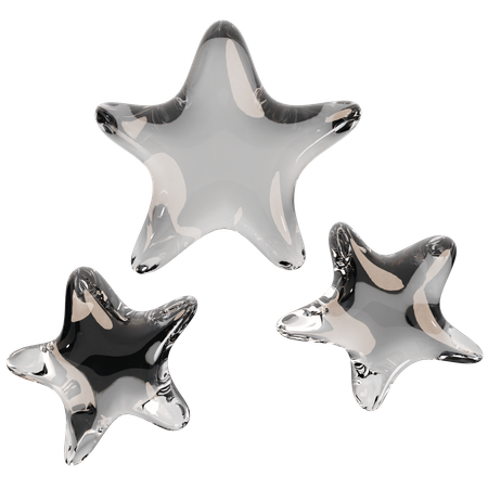 Sculpture abstraite en verre transparent  3D Icon