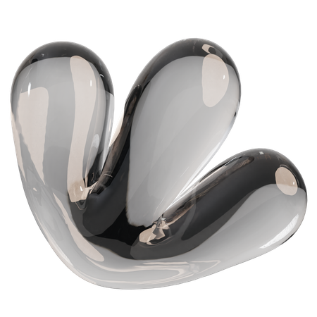 Sculpture abstraite en verre transparent  3D Icon