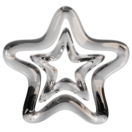 Sculpture abstraite en verre transparent  3D Icon