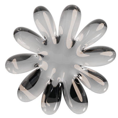 Sculpture abstraite en verre transparent  3D Icon