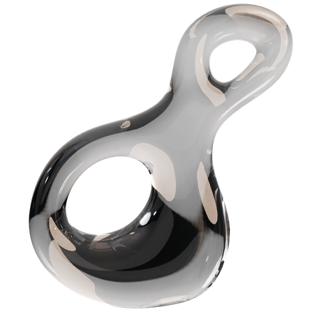 Sculpture abstraite en verre transparent  3D Icon
