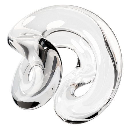 Sculpture abstraite en verre transparent  3D Icon