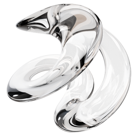 Sculpture abstraite en verre transparent  3D Icon