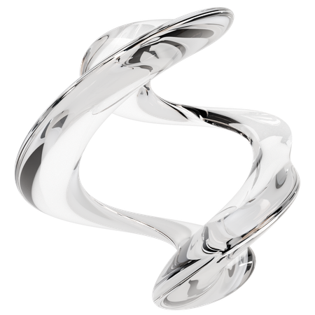 Sculpture abstraite en verre transparent  3D Icon