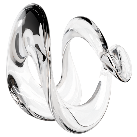 Sculpture abstraite en verre transparent  3D Icon