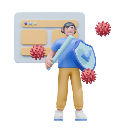 Se défendre contre les cyberattaques  3D Icon