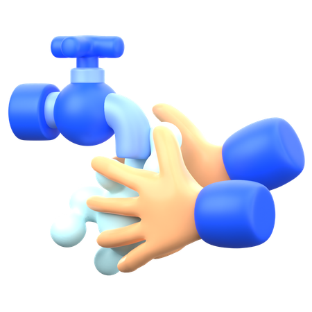 Lavage des mains  3D Illustration