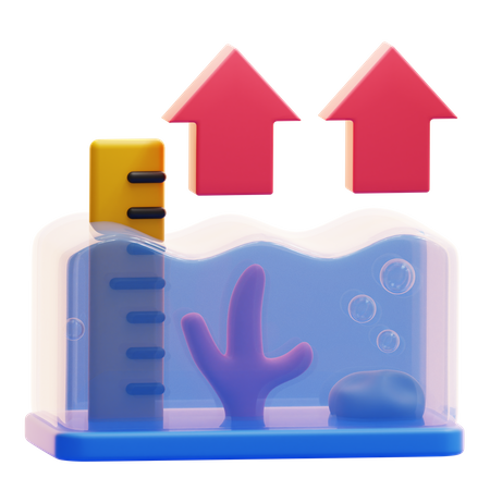 SEA LEVEL UP  3D Icon