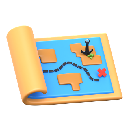 Sea Navigation Map  3D Icon