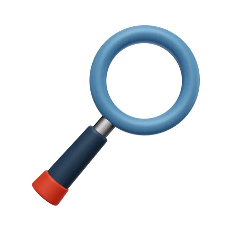 3 D Render Illustration Magnifying Glass With Handle And Silver Detail 3D Icon