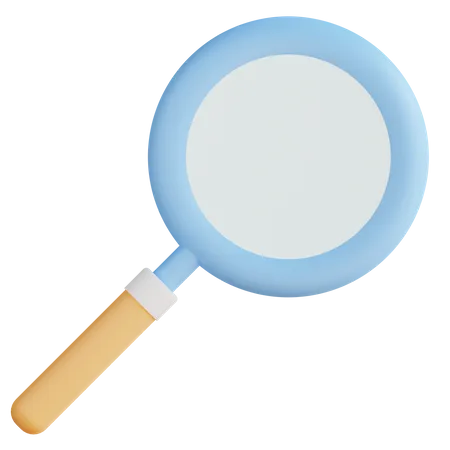 3 D Magnifying Glass Illustration With Transparent Background 3D Icon