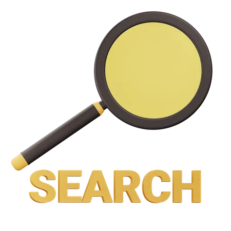 3 D Search Icon With Alpha Background 3D Icon