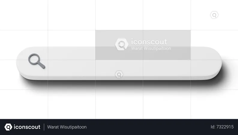 3 D Browser Search Empty Web Tab For Text Magnifying Glass Isolated On Transparent Search Bar Find Discovery Research Concept Cartoon Icon Minimal Style UI Element 3 D Render Illustration 3D Icon