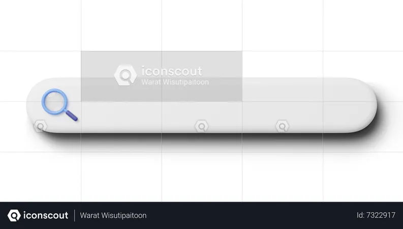 3 D Browser Search Empty Web Tab And Realistic Magnifying Glass Isolated On Transparent Text Bar Find Discovery Research Concept Cartoon Icon Minimal Style UI Element 3 D Render Illustration 3D Icon