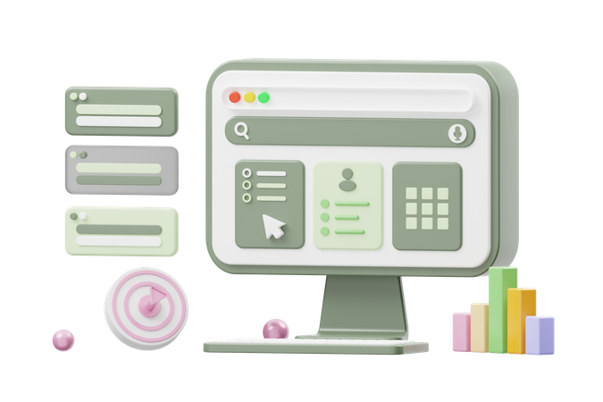 Search Bar on dashboard  3D Icon