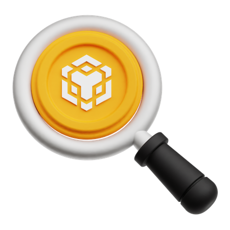 Search Binance Crypto Coin  3D Icon