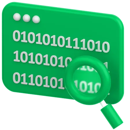 Search Binary Code  3D Icon