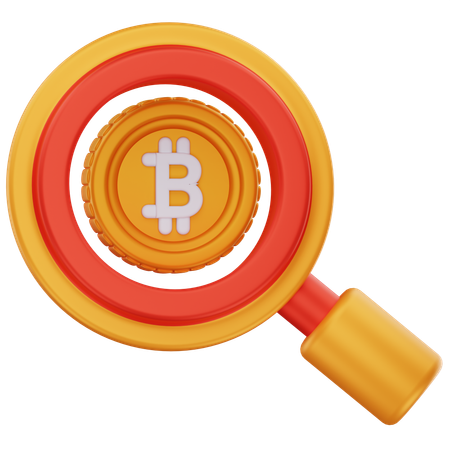 Search Bitcoin  3D Icon