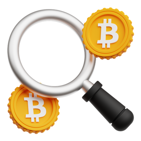 Search Bitcoin  3D Icon