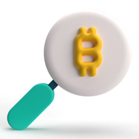 Search Bitcoin  3D Icon