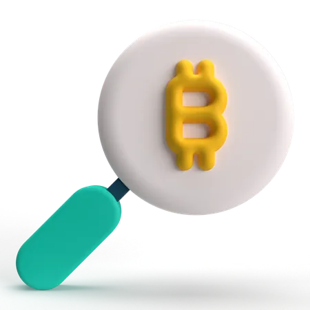 Search Bitcoin  3D Icon