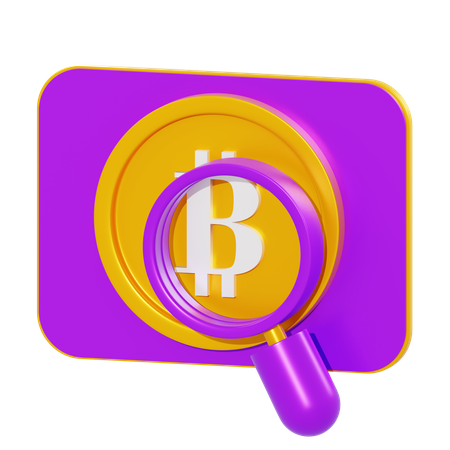 Search Bitcoin  3D Icon