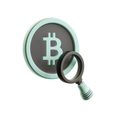 Search Bitcoin  3D Illustration