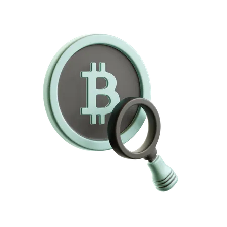 Search Bitcoin  3D Illustration