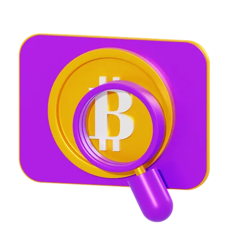 Search Bitcoin  3D Illustration