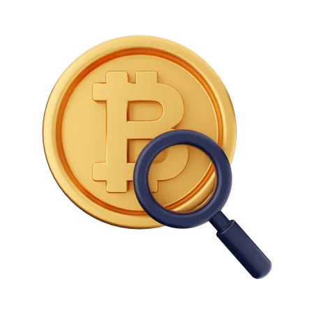 Search Bitcoin  3D Icon