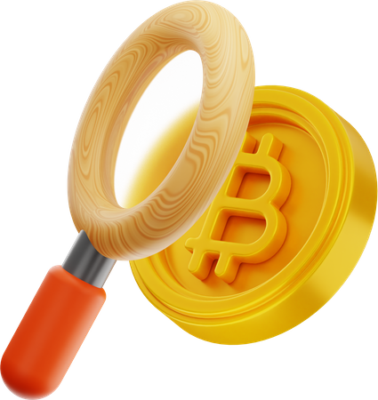 Search Bitcoin 3D Icon
