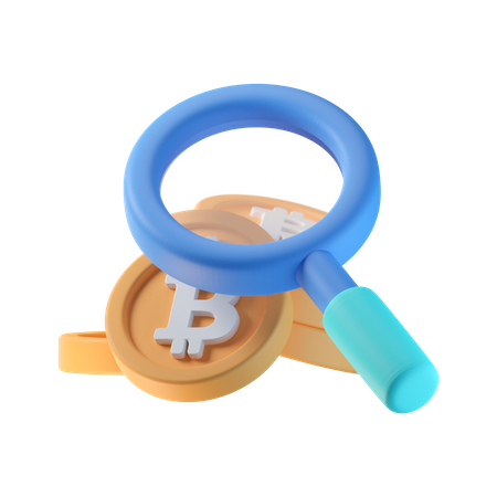 Search Bitcoin 3D Icon