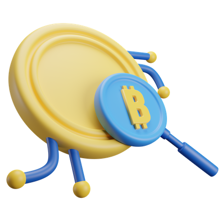 Search Bitcoin  3D Icon