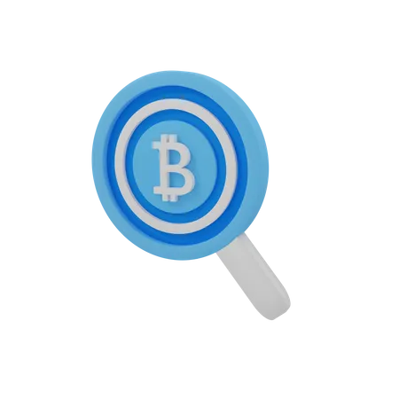 Search Bitcoin price  3D Illustration