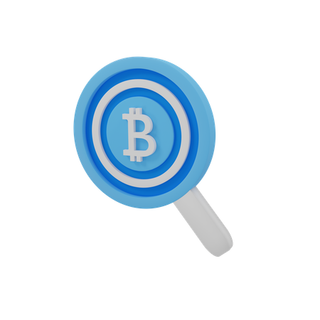 Search Bitcoin price  3D Illustration
