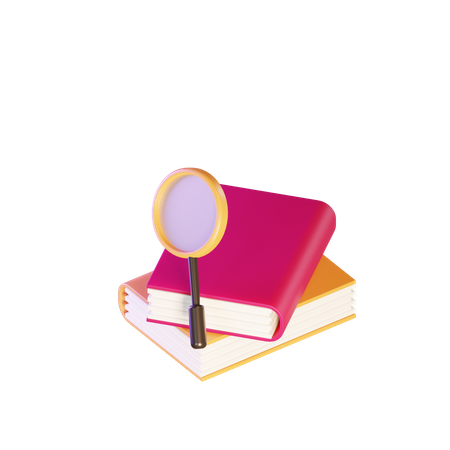 Search Book 3D Illustration