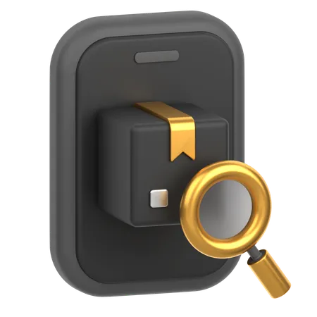 3 D Icon Of Searching For A Parcel Or Box On A Mobile Phone 3D Icon